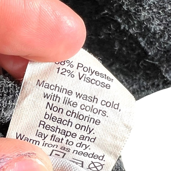 Madewell Slate Charcoal Gray Knit Popover Deep Plunging V-Neck Sweater Size M - Picture 9 of 17